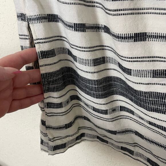 Ace & Jig  Black & White cotton linen mini dress pockets Twee buttons bateau - Picture 6 of 12